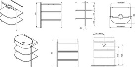 Консоль під раковину Ravak Yard 800 метал/МДФ чорний матовий D80000D006