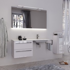 Консоль з раковиною Marsan Oscar 120х50 МДФ білий/скляна раковина Oscar3-120х50white