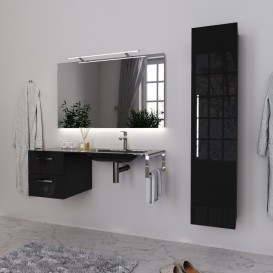 Консоль з раковиною Marsan Oscar 120х50 МДФ чорний/скляна раковина Oscar3-120х50black