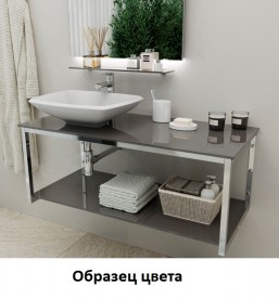 Консоль с раковиной Marsan Quadro 120х50 см нержавеющая сталь/стекло бисмарк Quadro2-120х50bismarck