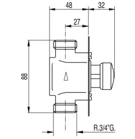 Кран для душа Tres Tempotres встраиваемый нажимной хром 112178