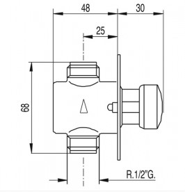 Кран для душа Tres Tempotres встраиваемый нажимной хром 112177