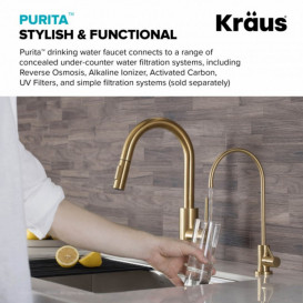 Кран для фильтрованной воды Kraus Purita однорычажный латунь золото FF-100BB