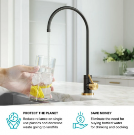 Кран для фільтрованої води Kraus Purita одноважільний матова латунь/матовий чорний FF-100BBMB