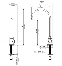 Кран для фільтрованої води Kraus Purita одноважільний матова латунь/матовий чорний FF-100BBMB