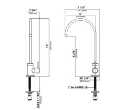 Кран для фільтрованої води Kraus Purita одноважільний нержавіюча сталь/чорний матовий FF-100SFSМВ