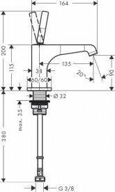 Кран для холодной воды Hansgrohe Axor Citterio E шлифованный черный хром 36105340