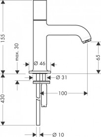 Кран для холодной воды Hansgrohe Axor Uno одновентильный шлифованный черный хром 38130340