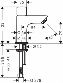 Кран для холодной воды Hansgrohe коллекция Logis хром 71121000