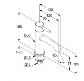 Кран для холодной воды Kludi Bozz однорычажный хром 381180576