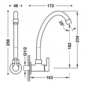 Кран для холодної води Tres Base одноважільний настінний хром 21550601