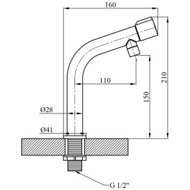 Кран для кухни на одну воду Kroner KRP Edelstahl Klassisch-ESG097 одновентильный никель CV022971
