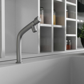 Кран для кухни на одну воду Kroner KRP Edelstahl Klassisch-ESG097 одновентильный никель CV022971