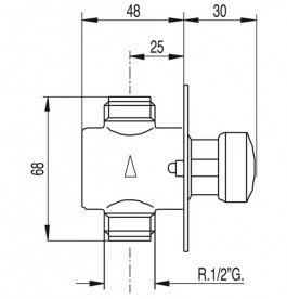 Зливний клапан для пісуара Tres Tempotres вбудовується хром 01220801