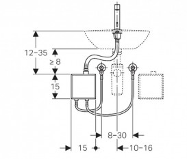 Кран для раковины Geberit Brenta электронный питание от батареи хром глянцевый 116.173.21.1