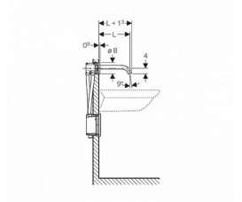 Кран для раковины Geberit Piave электронный настенный питание от батареи хром глянцевый 116.283.21.1