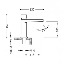 Кран для раковины Tres Class-Tres с таймером хром 20511201