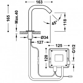 Кран для раковины Tres Electronic электронный на одну воду хром 39210303