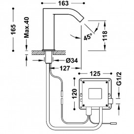 Кран для раковины Tres Electronic электронный на одну воду хром 39210305