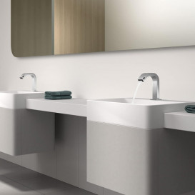 Кран для раковины Tres электронный на одну воду с автоматическим дозатором мыла хром 39210306