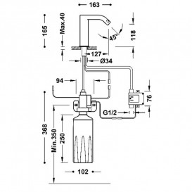 Кран для раковины Tres электронный на одну воду с автоматическим дозатором мыла хром 39210306