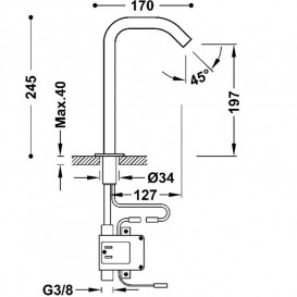 Кран для раковини електронний Tres Electronic на одну воду хром 39210319