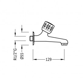 Кран для раковины Tres Ese-23 настенный для горячей воды хром 123520C
