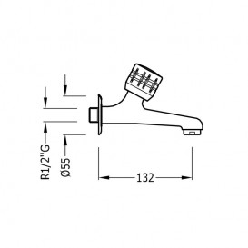 Кран для раковины Tres Ese-23 настенный для горячей воды хром 02352001C