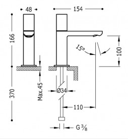 Кран для раковины Tres Loft colors на одну воду белый матовый 20050301BM