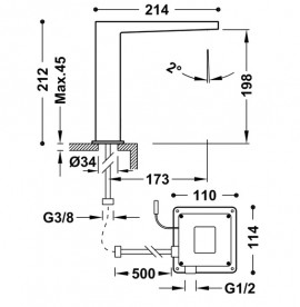 Кран для раковины Tres Slim colors электронный одноструйный сталь 20261301AC