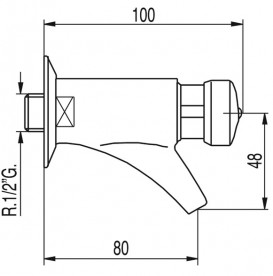 Кран для раковини Tres Tempotres настінний з таймером хром 112100