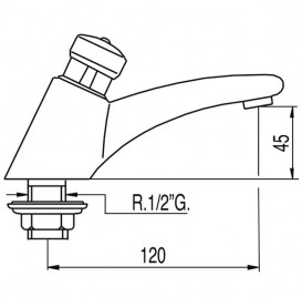 Кран для раковини Tres Tempotres з таймером хром 112103