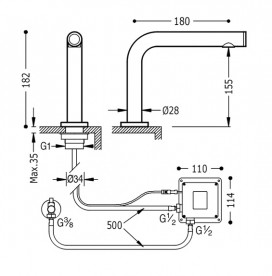 Кран для раковины Tres Trestronic электронный одноструйный хром 06144701