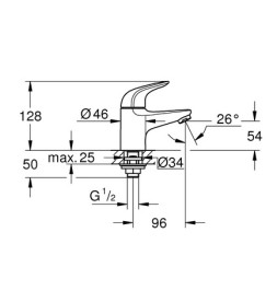 Кран на одну воду Grohe Swift однорычажный хром 20617001