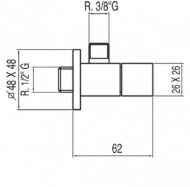 Кран нажимной для душа Tres хром 13474220