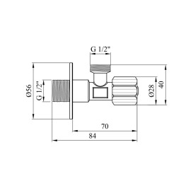 Кран приладовий Kroner KRP Eckventil 4301 кутовий ½''х½'' ВВ латунь хром CV027383