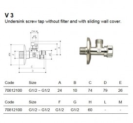 Кран приладовий Luxor 1/2 
