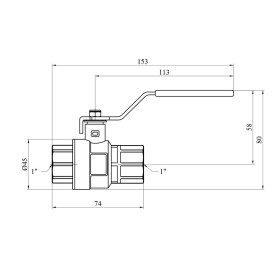 Кран кульовий Kroner KN-06/10 1'' ВВ PN40 з ручкою латунь нікельована CV033218