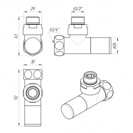 Кран угловой для полотенцесушителя Laris Luxon LX-8202 1/2