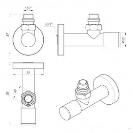 Кран кутовий для сушки для рушників Laris Luxon ZZ-5101 1/2 