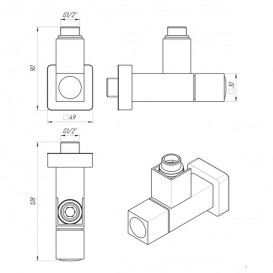 Кран кутовий для сушки для рушників Laris Luxon Кватро LX-855 1/2 