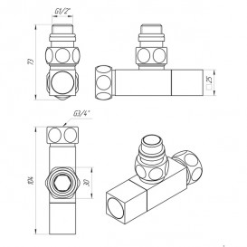 Кран кутовий для сушки для рушників Laris Luxon Кватро Класік LX-851 1/2 