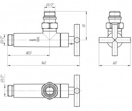 Кран кутовий для сушки для рушників Mario Ретро G1 / 2 