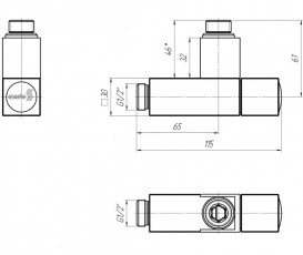 Кран кутовий для сушки для рушників Mario квадрат G1 / 2 