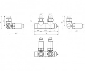 Кран угловой для полотенцесушителя Mario терморегулируемый G1/2