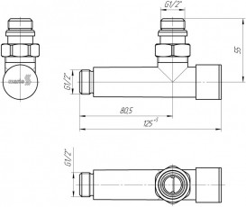Кран угловой для полотенцесушителя Mario удлиненный G1/2