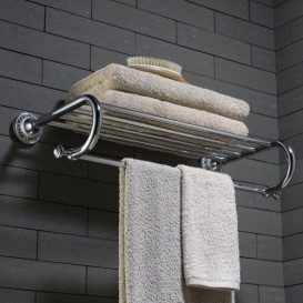 Полочка для ванной Kraus Apollo с держателем для полотенец хром KEA-16542CH