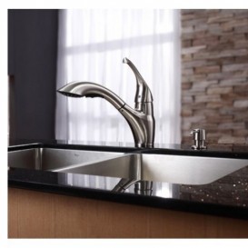 Диспенсер для жидкого мыла Kraus латунь/пластик сатин KSD-30SN