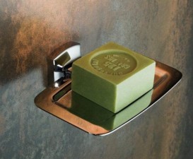 Мыльница для ванной Kraus Fortis с настенным держателем латунь сатин KEA-13305BN