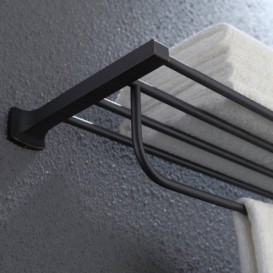 Поличка для ванної Kraus Fortis з тримачем для рушників латунь темний шоколад KEA-13342-ORB